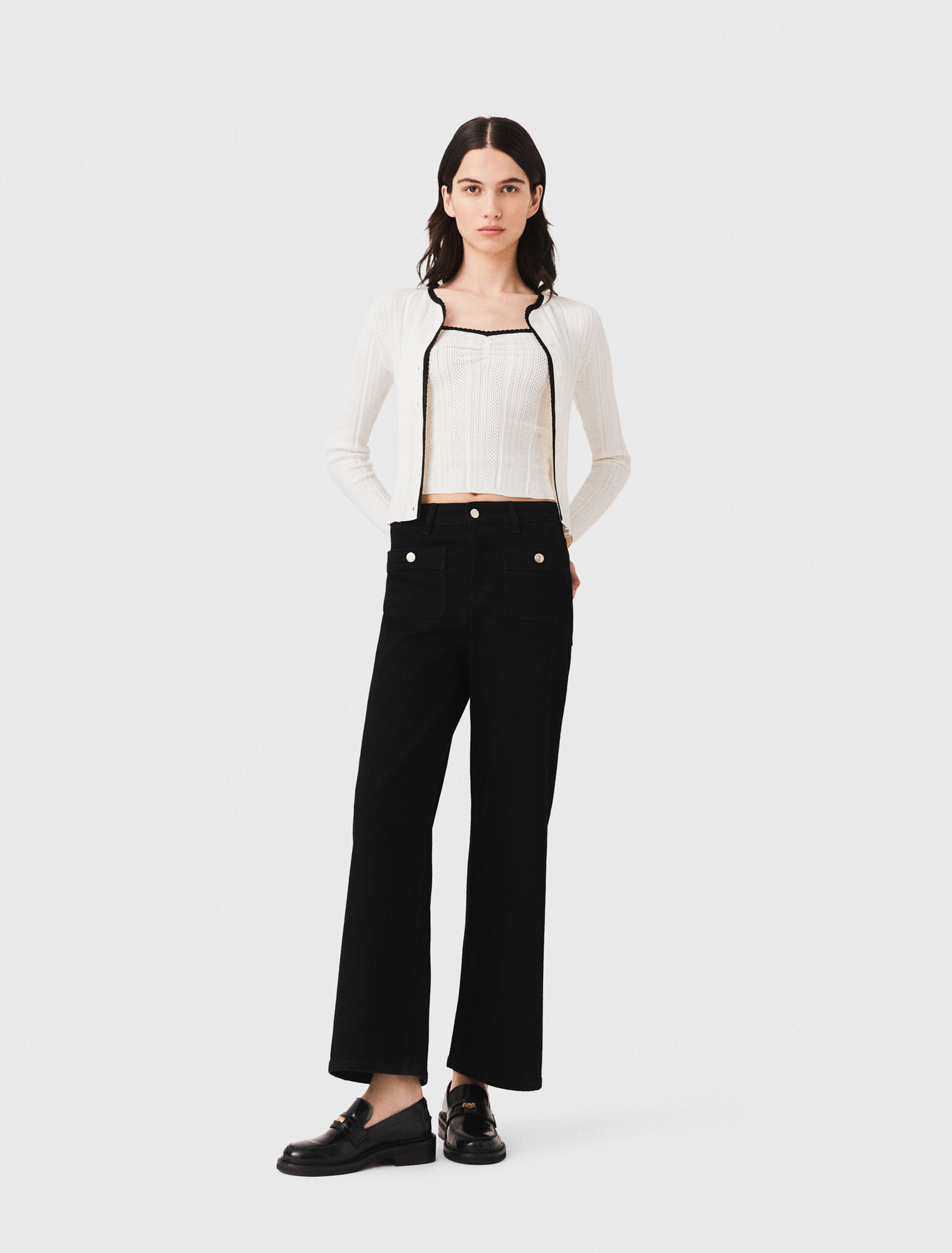 Pointelle knit twinset