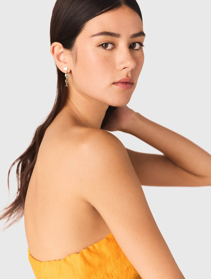 Asymmetrical linen-blend dress