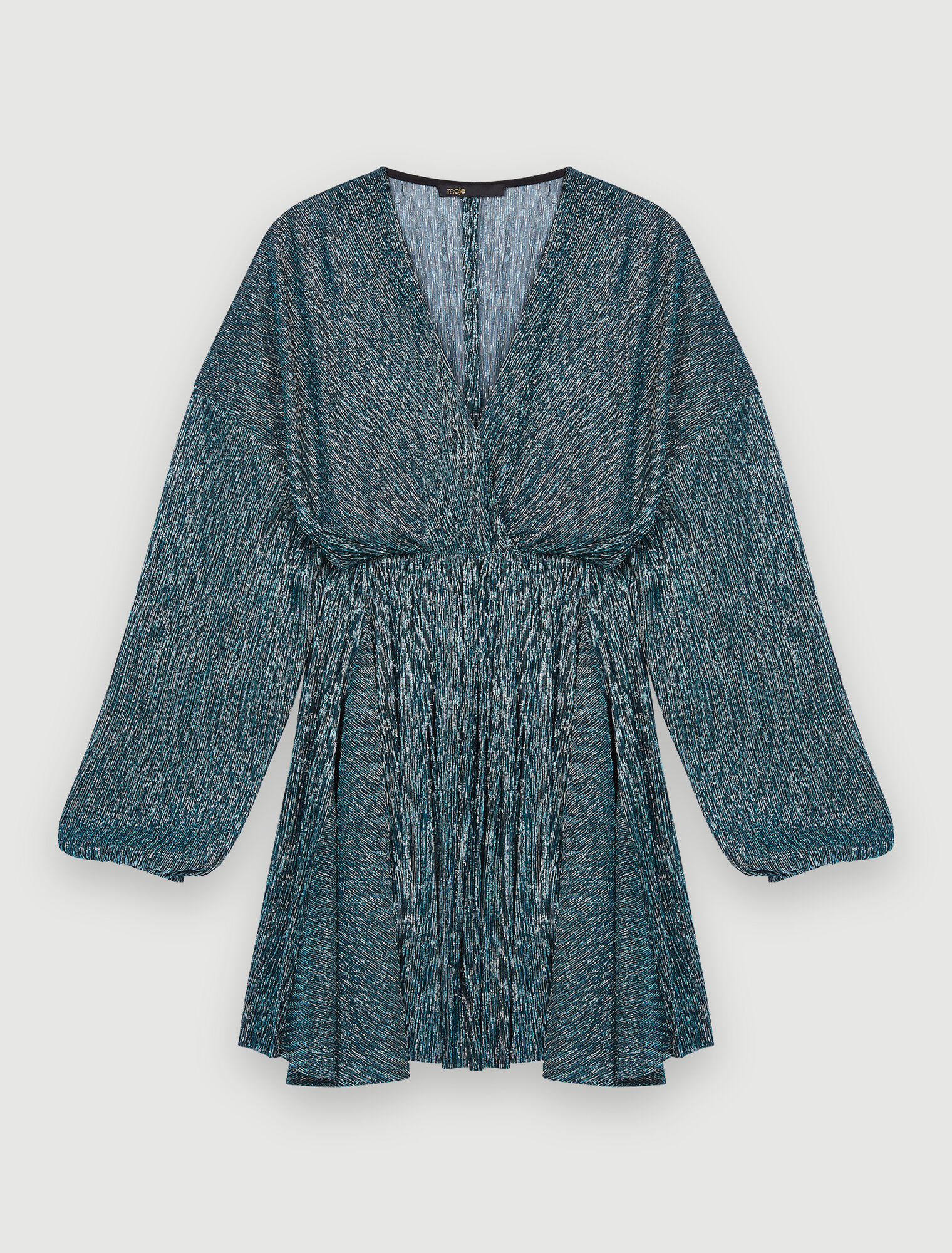 Fully pleated dress with shimmer