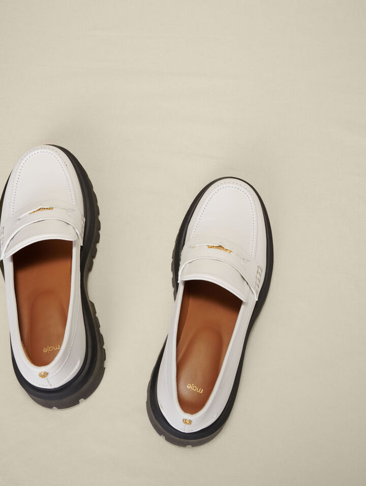 Leather platform loafers