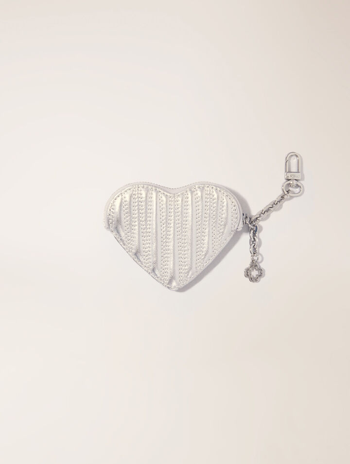 Quilted metallic heart purse