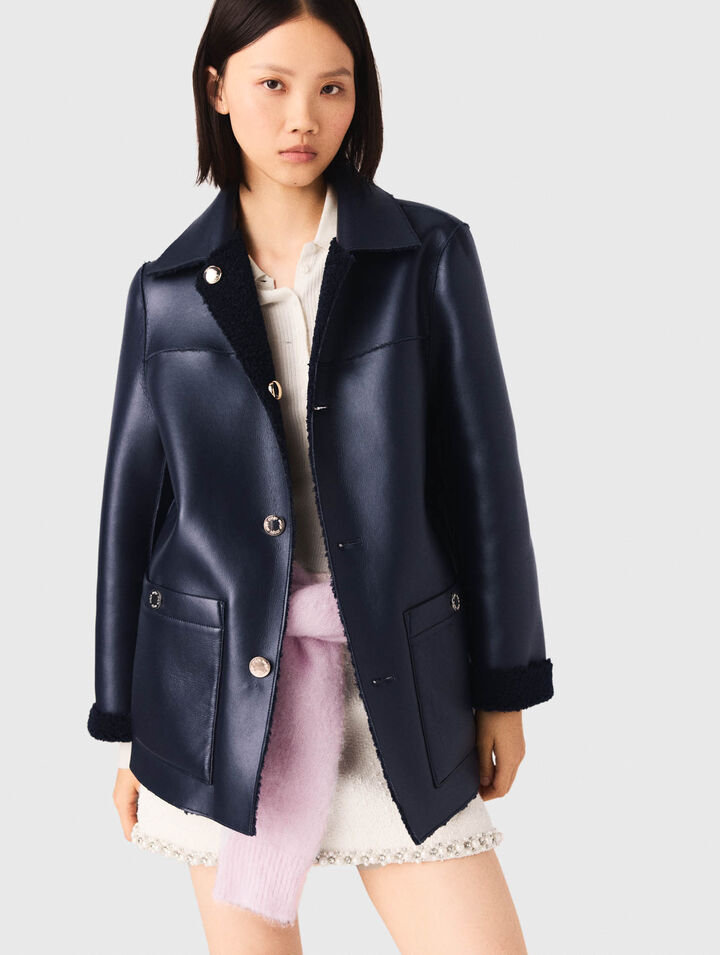 Reversible faux shearling