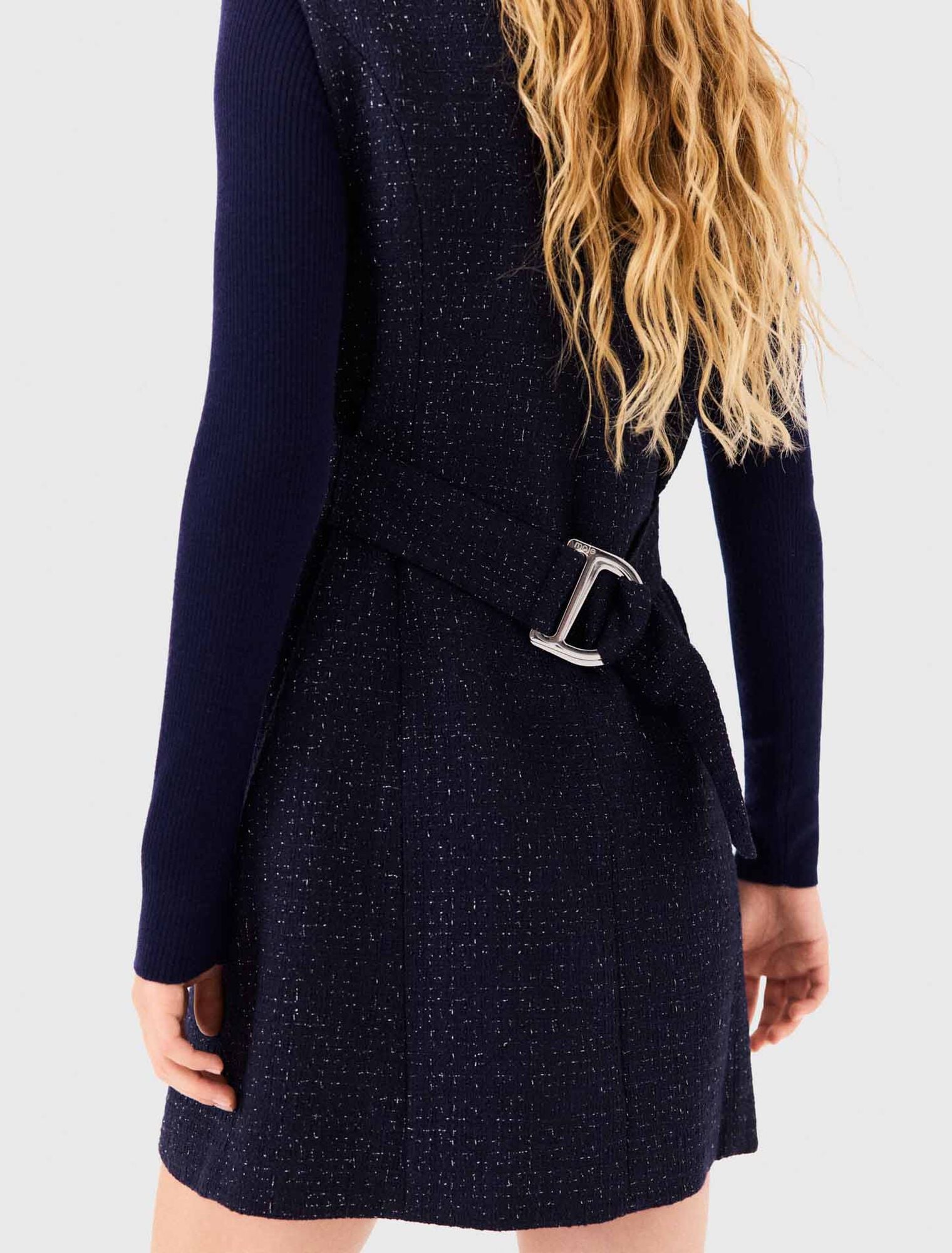 Short lurex tweed dress