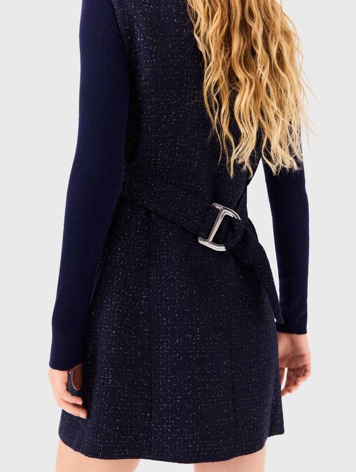 Short lurex tweed dress