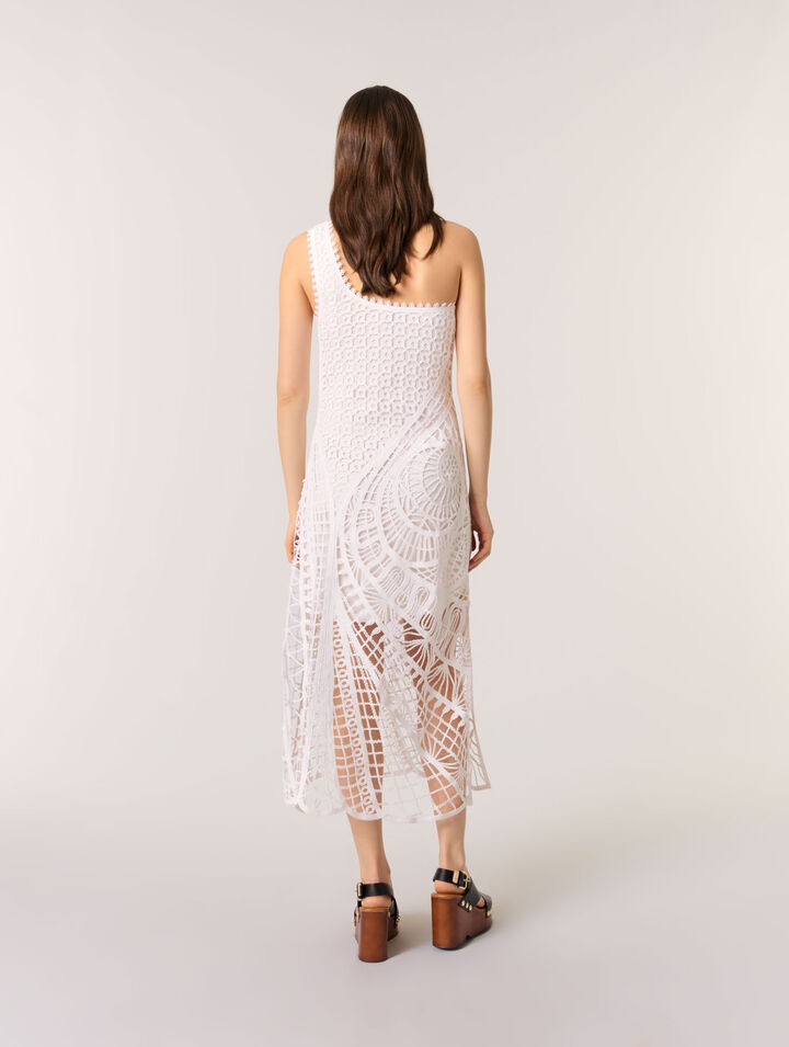 Asymmetrical crochet maxi dress