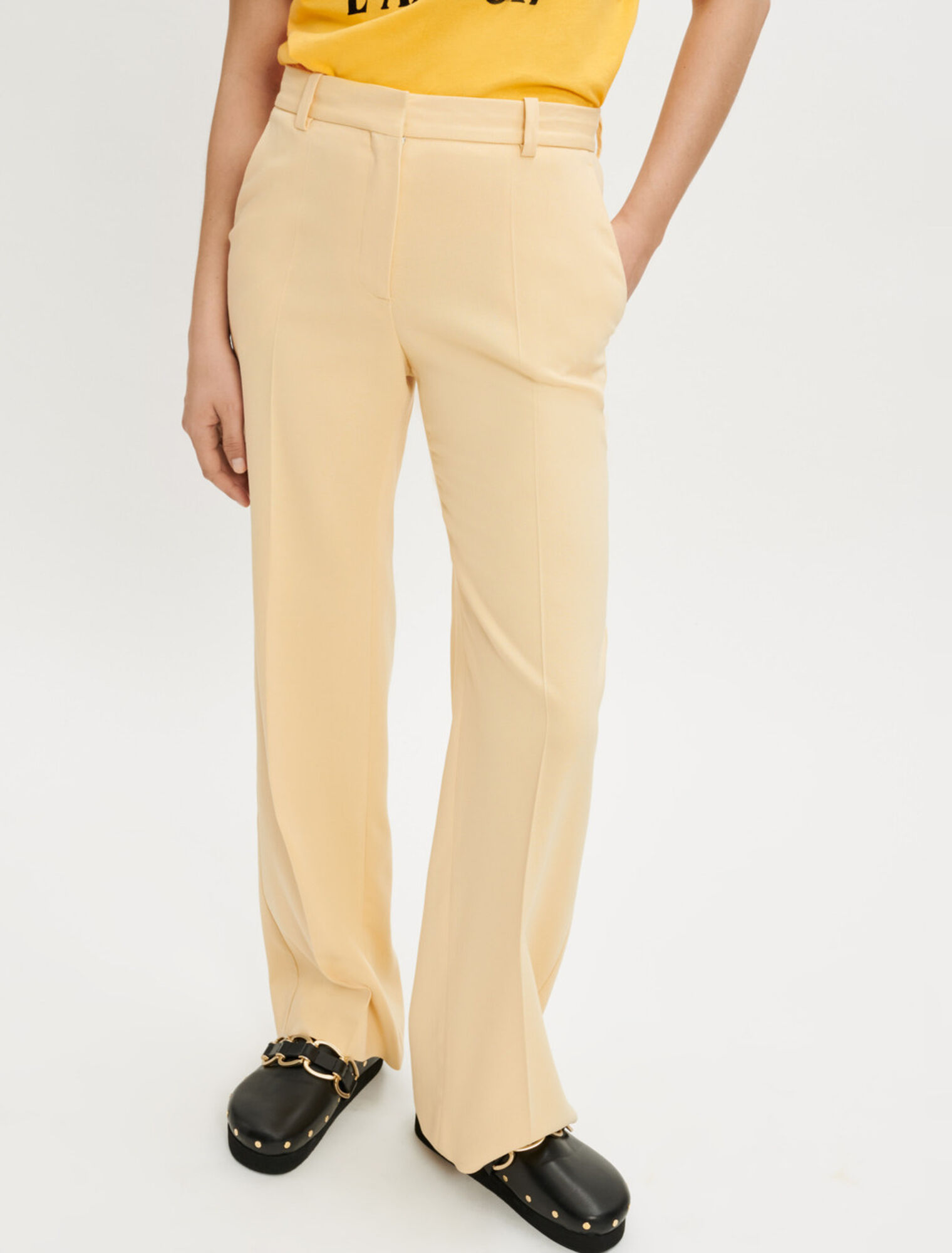 Straight-leg tailored pants