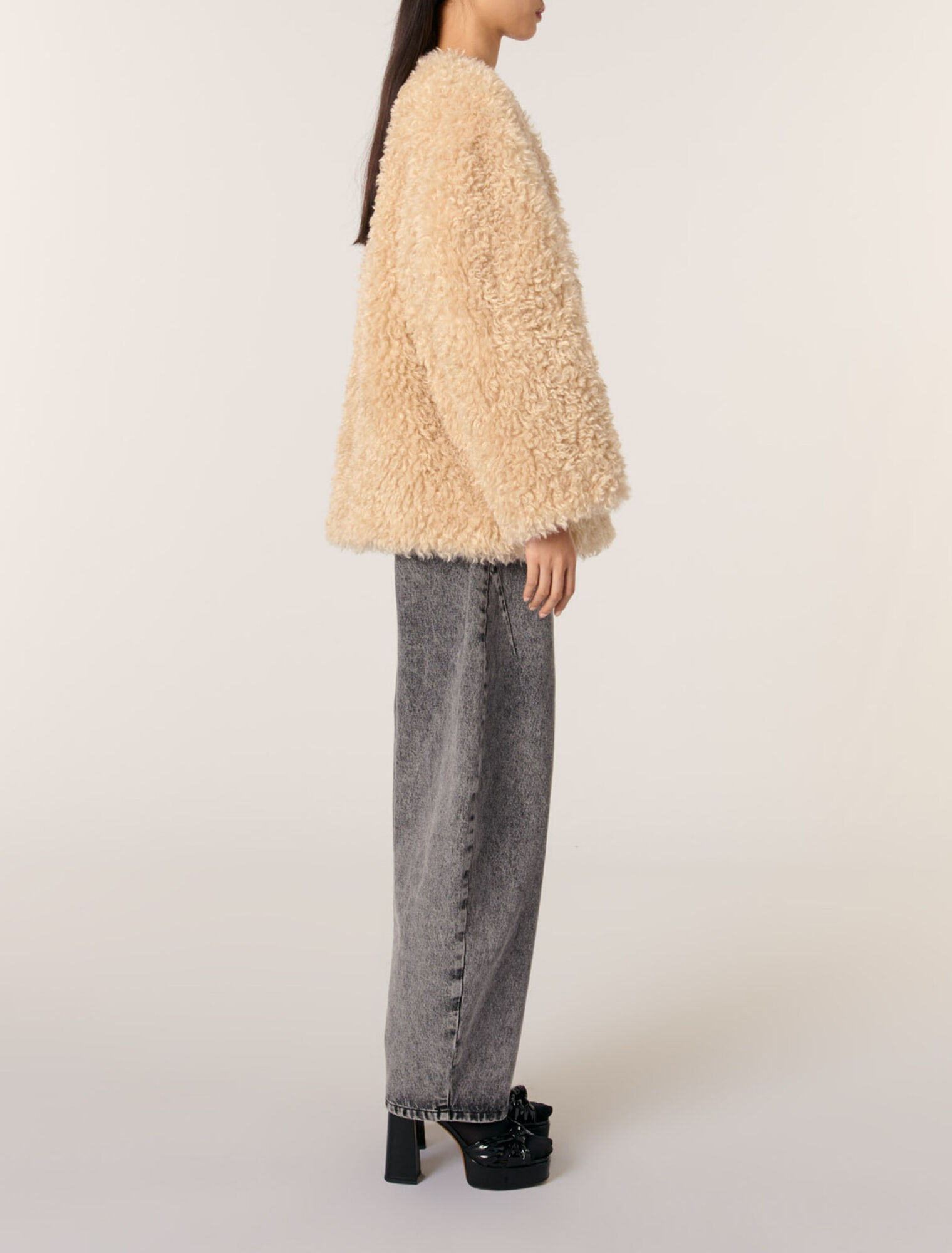 Short faux fur coat