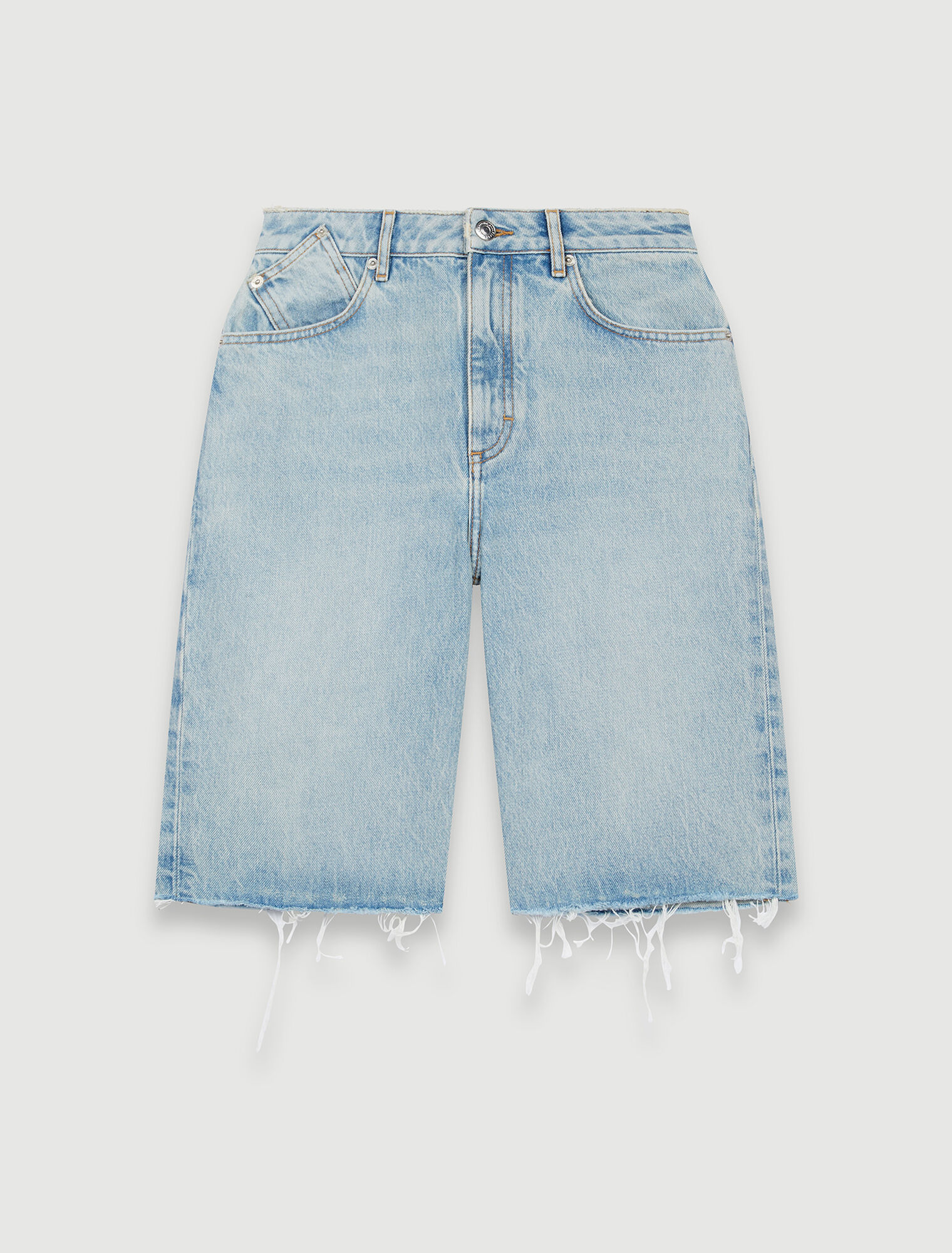 Straight denim shorts