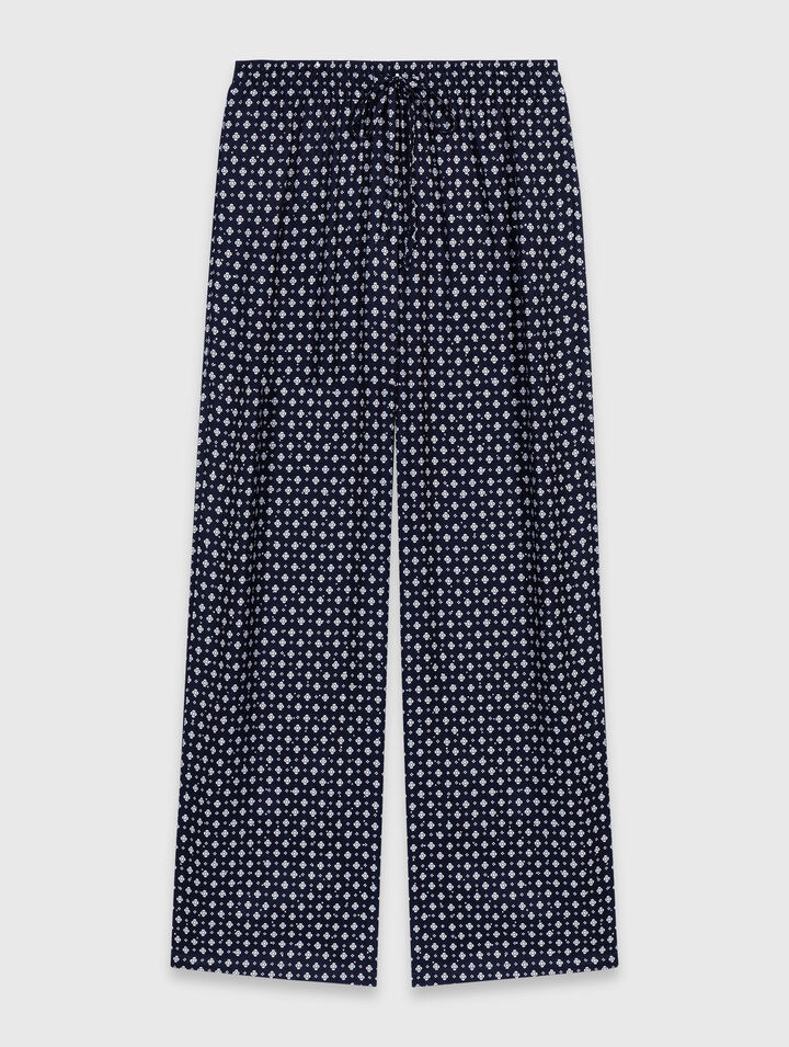 Patterned rhinestone trousers