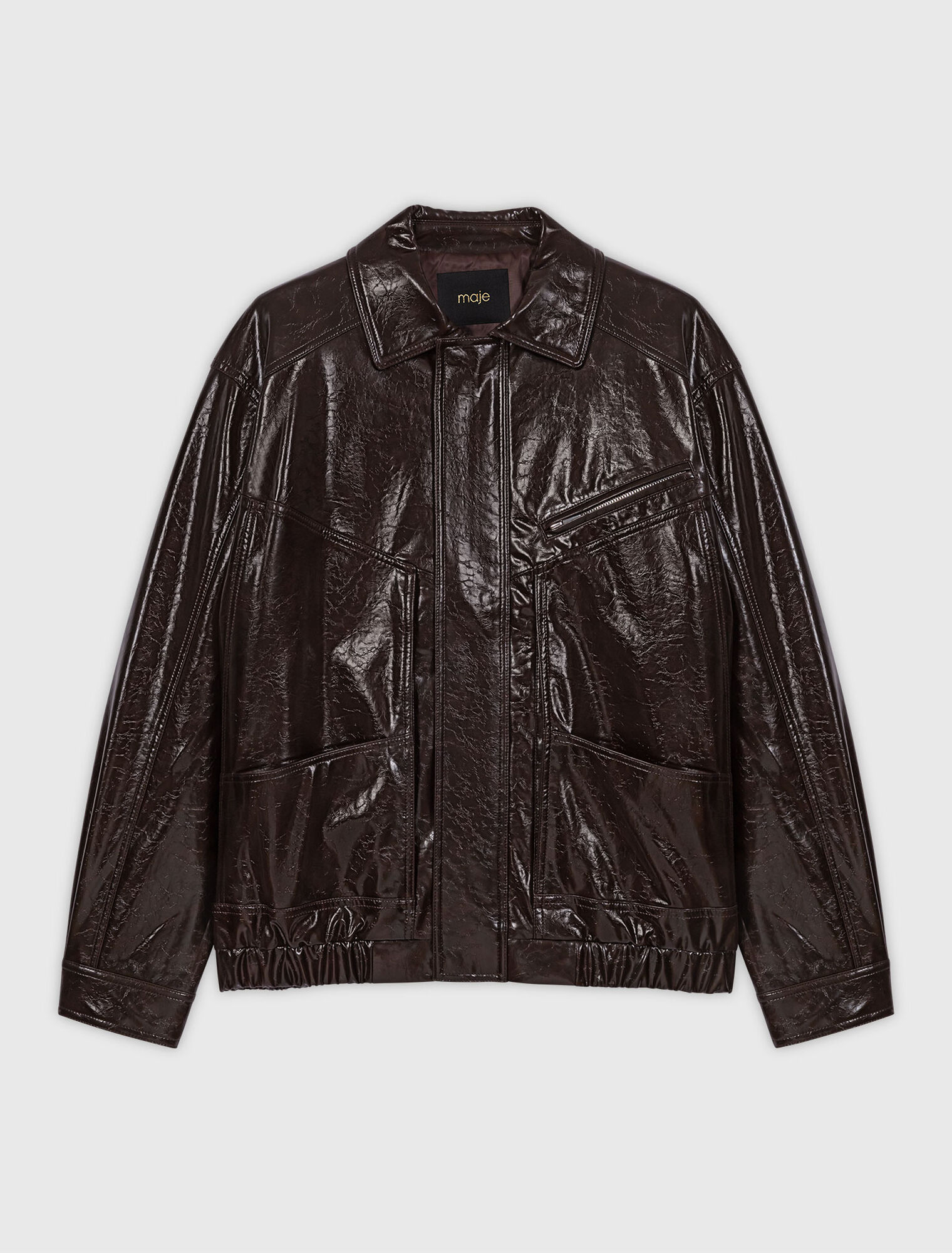 Cracked faux leather jacket