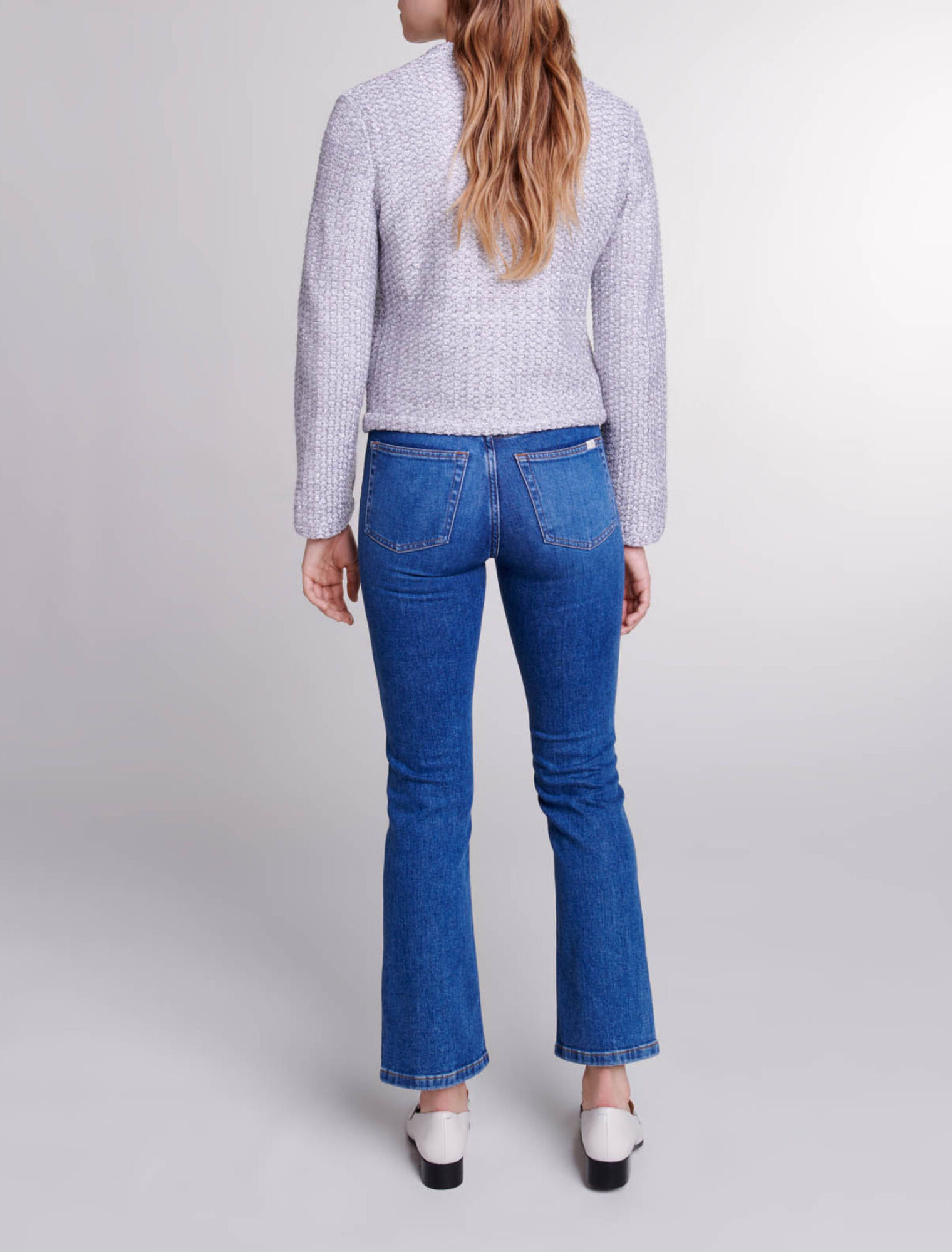 Tweed-look knit cardigan