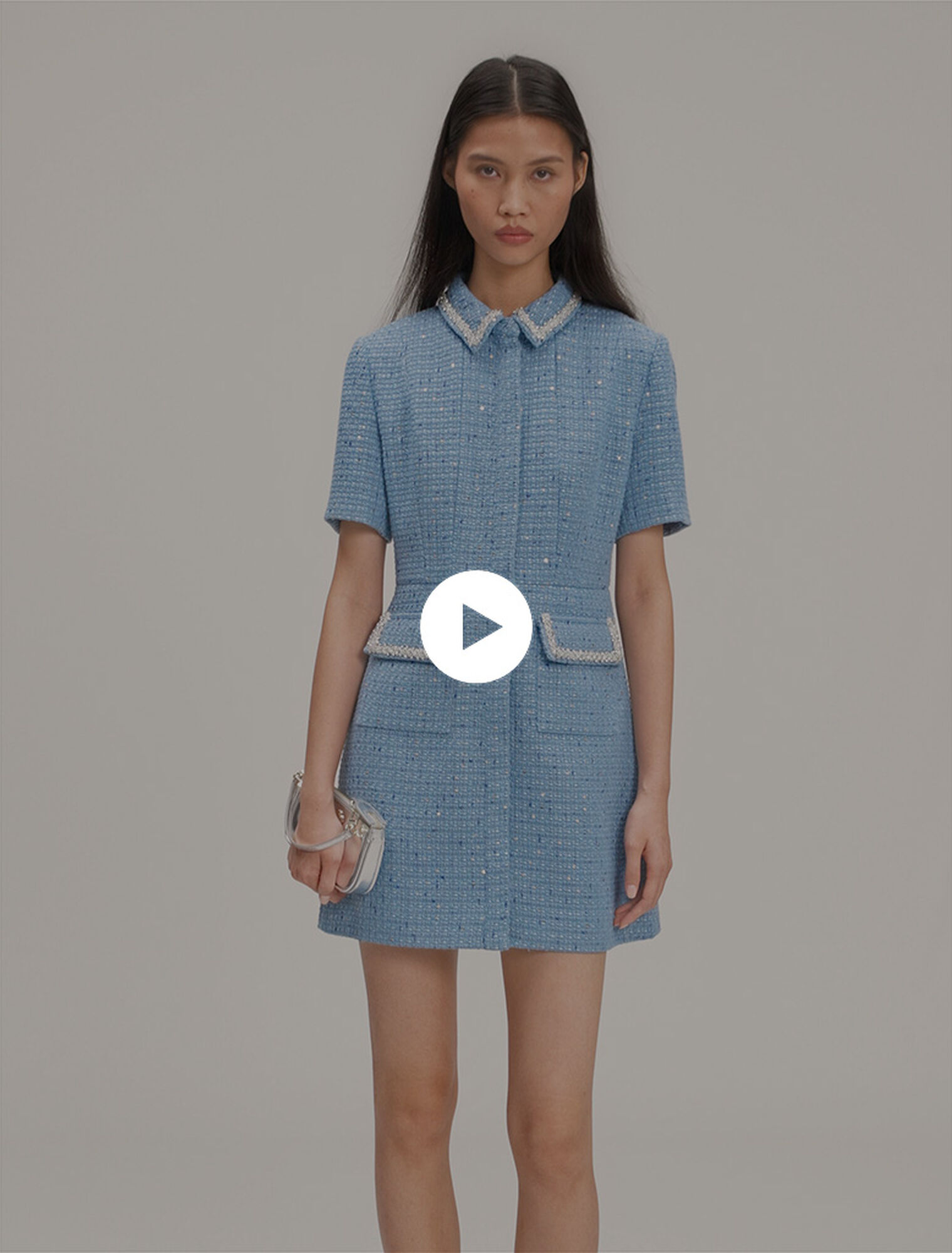 Sequin tweed short dress