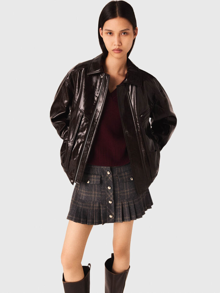 Cracked faux leather jacket