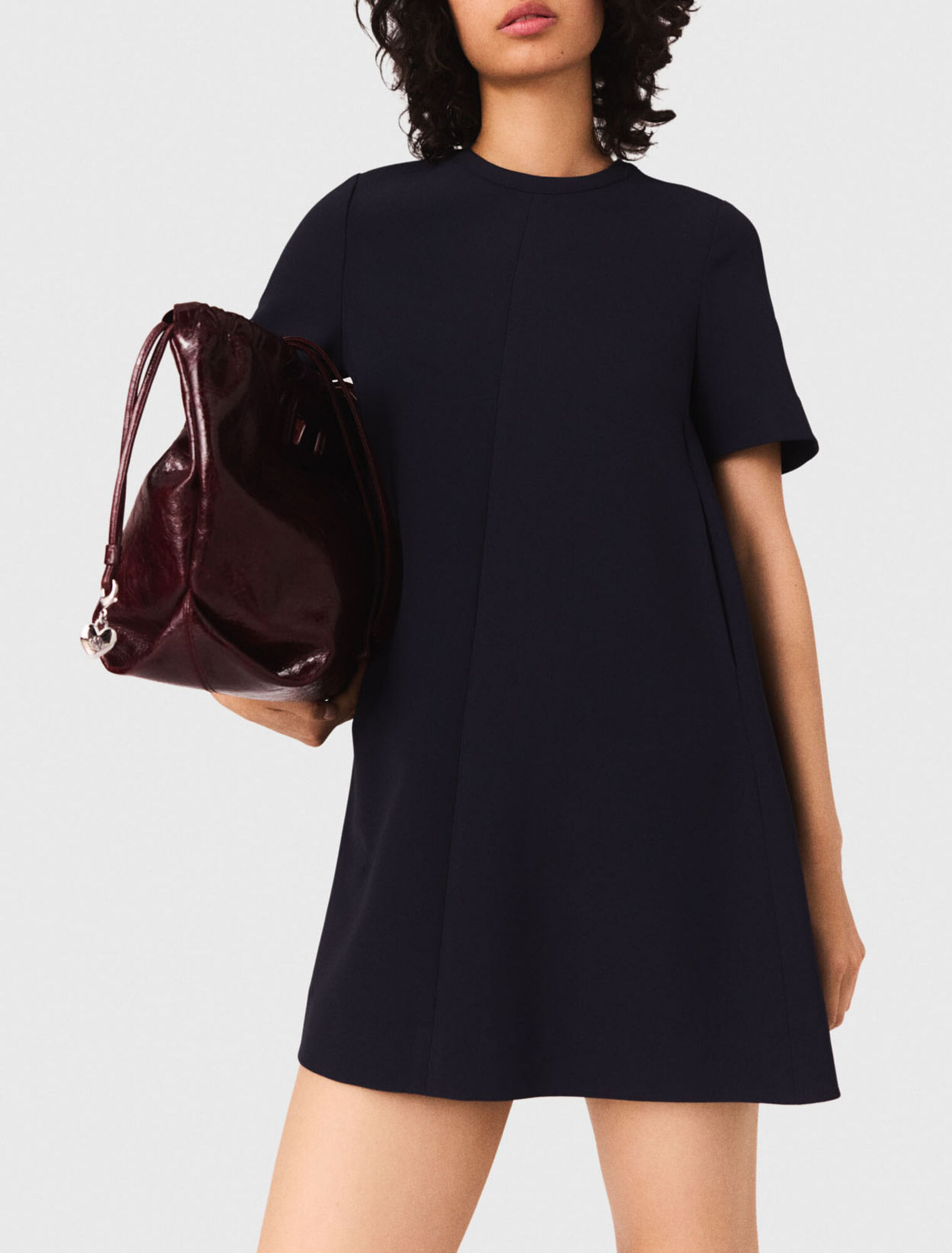 Heavy crepe trapeze dress