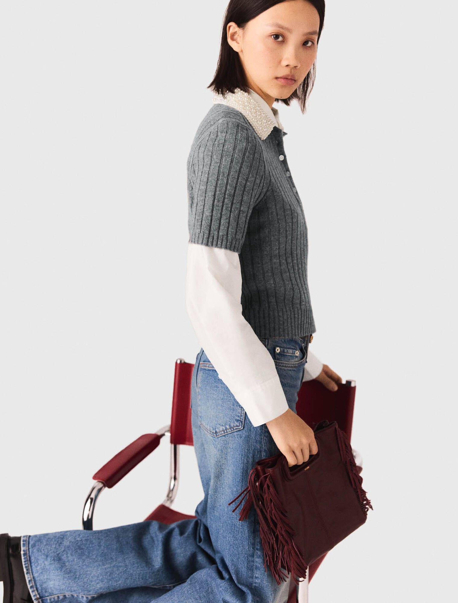 Removable beaded collar jumper