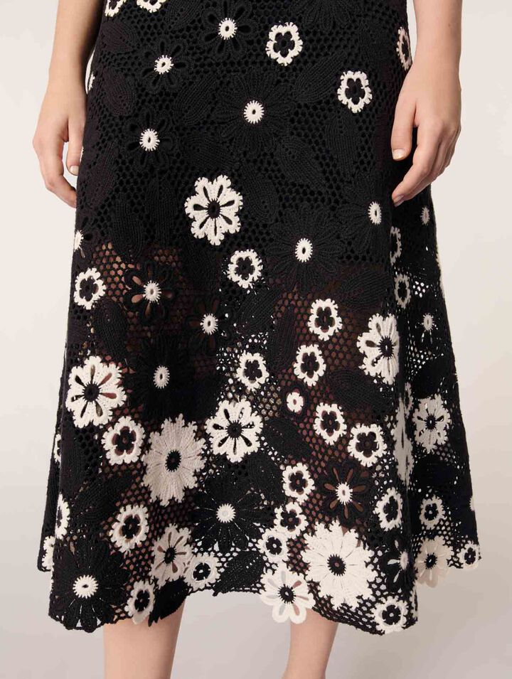 Floral crochet maxi dress