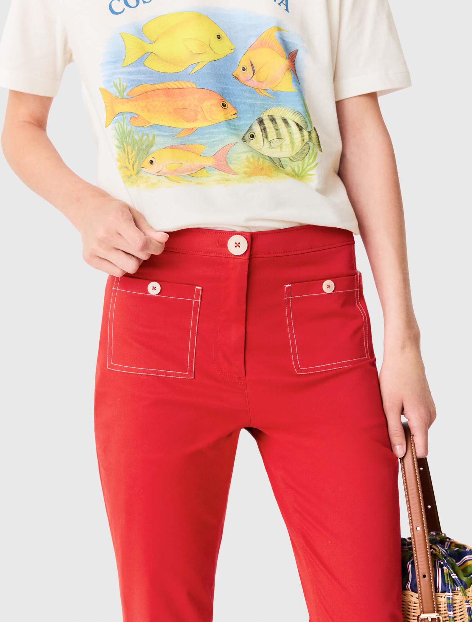 Cotton Capri trousers