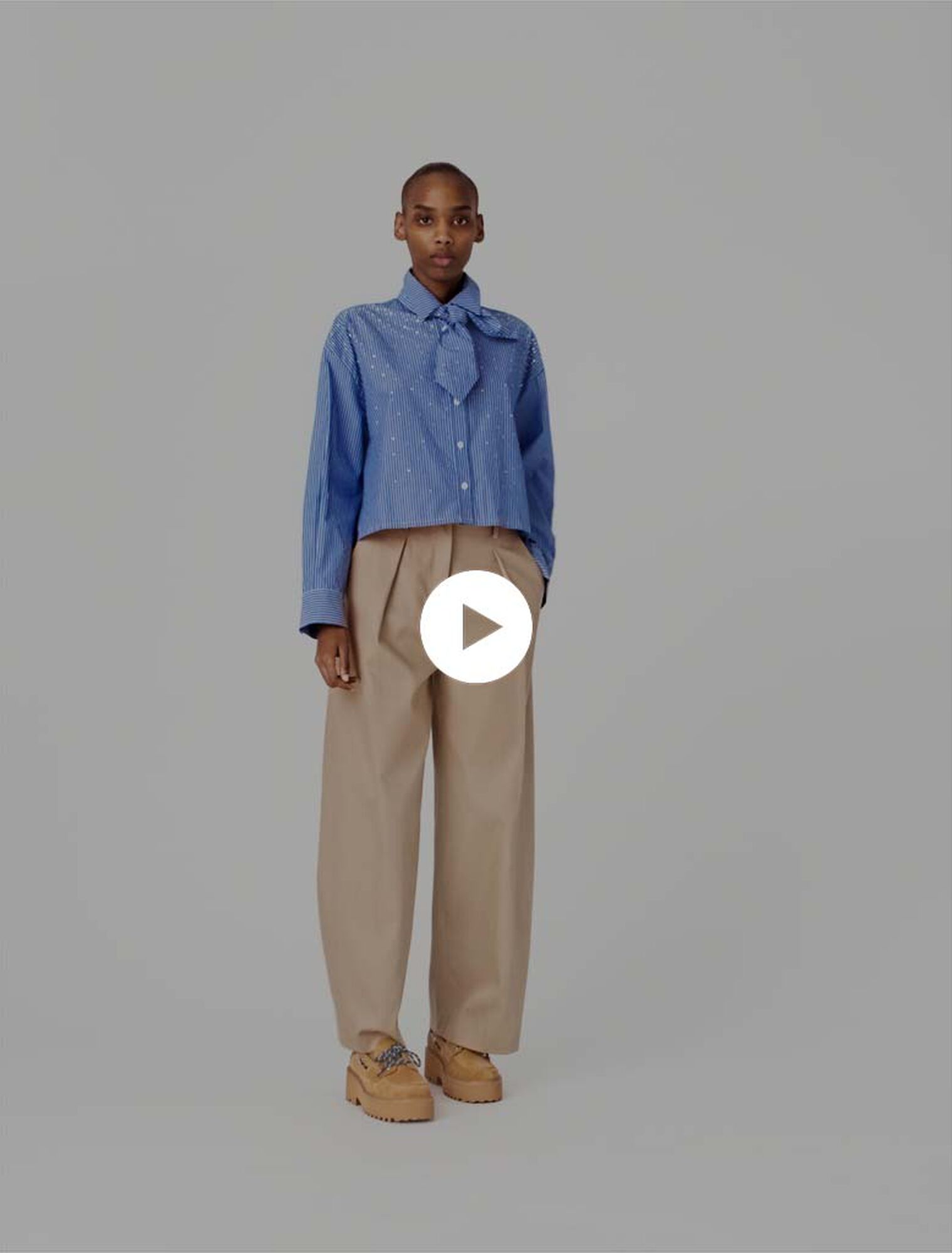 Shirt with removable handkerchief