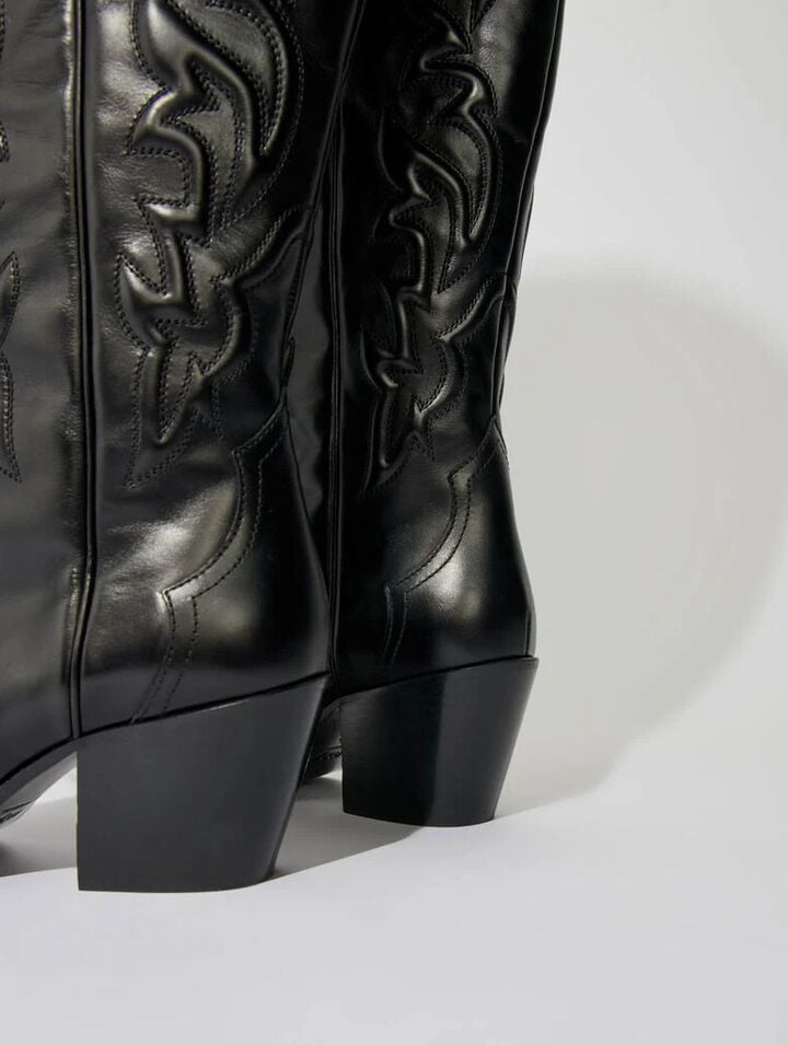 Western leather boots