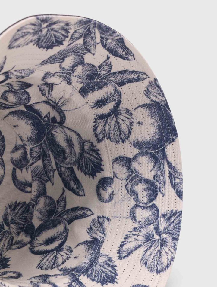 Reversible fruit print bucket hat