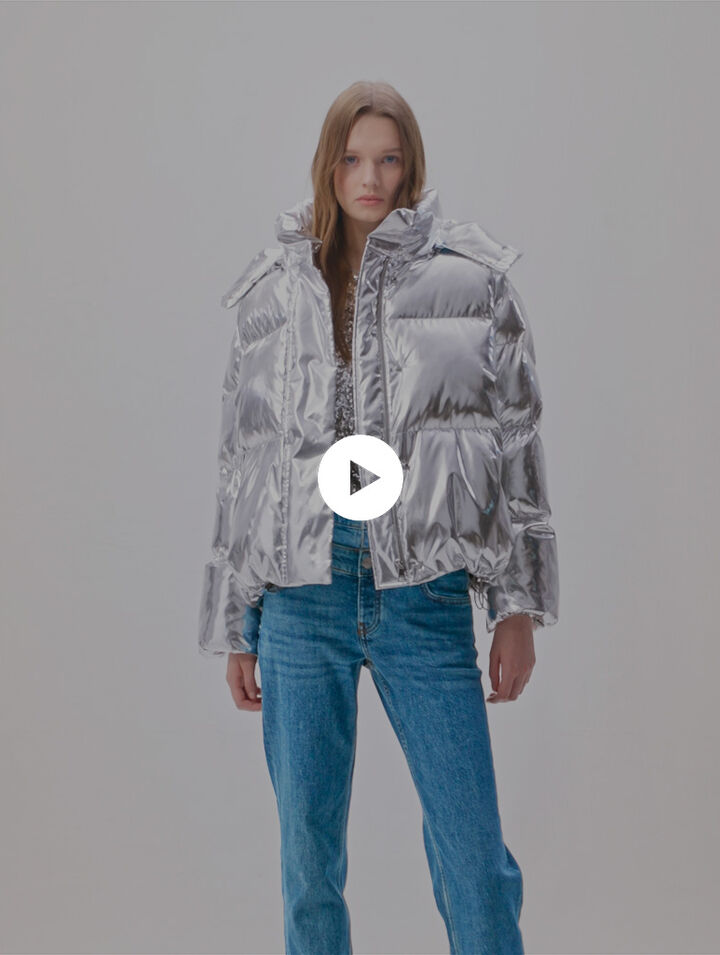 Silver hooded jacket