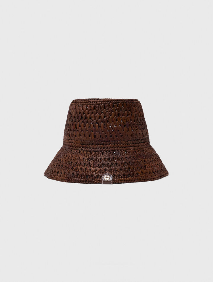 Colourful natural raffia bucket hat