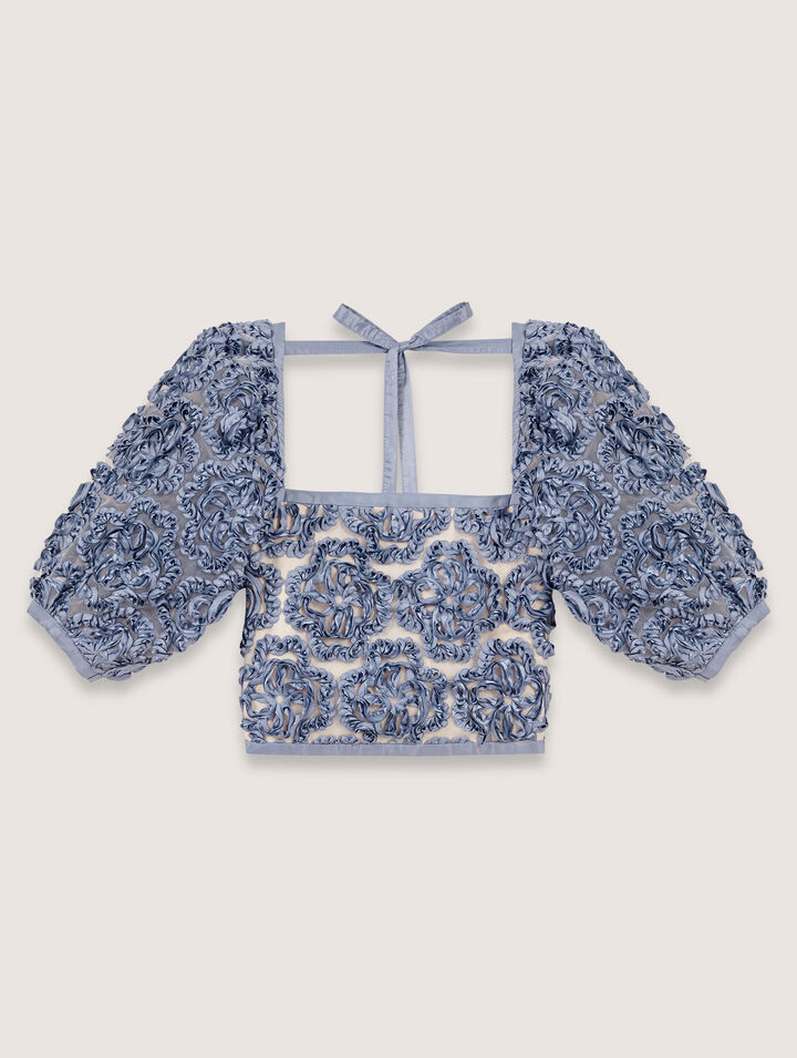 Floral organza top