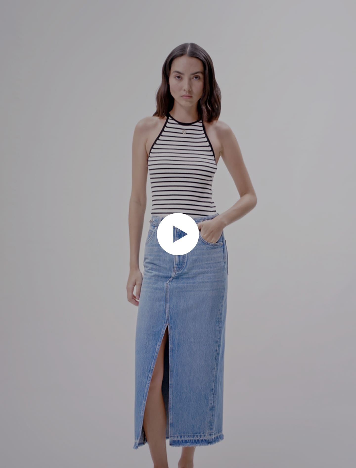 Long denim skirts ireland clearance