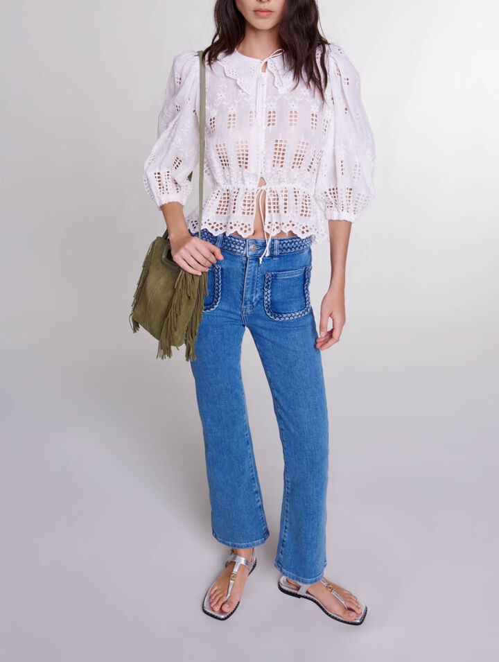 Jeans con detalles trenzados