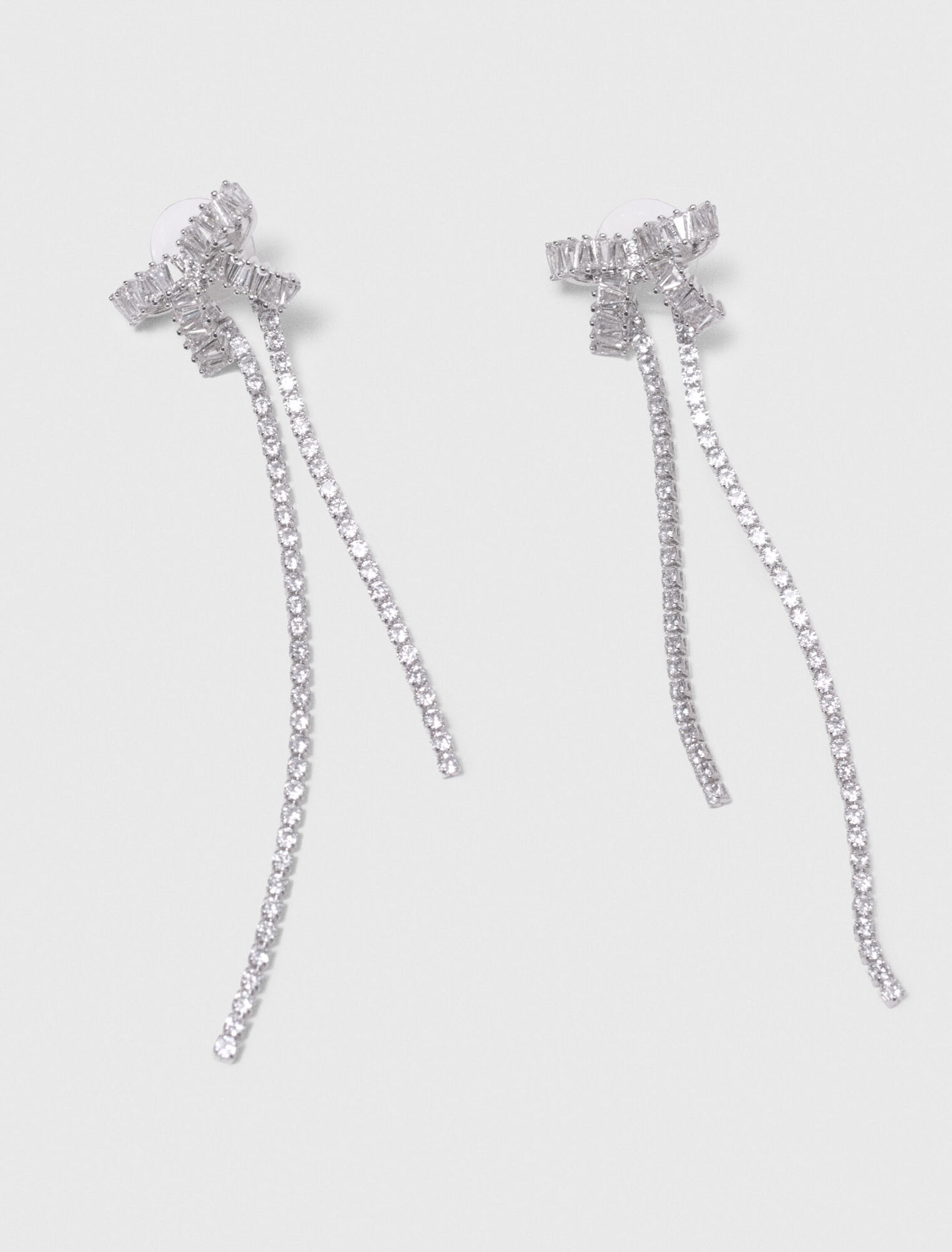 Rhinestone bow earrings
