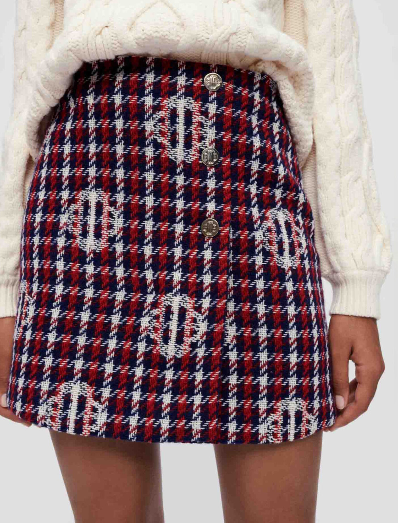 Clover plaid jacquard skirt