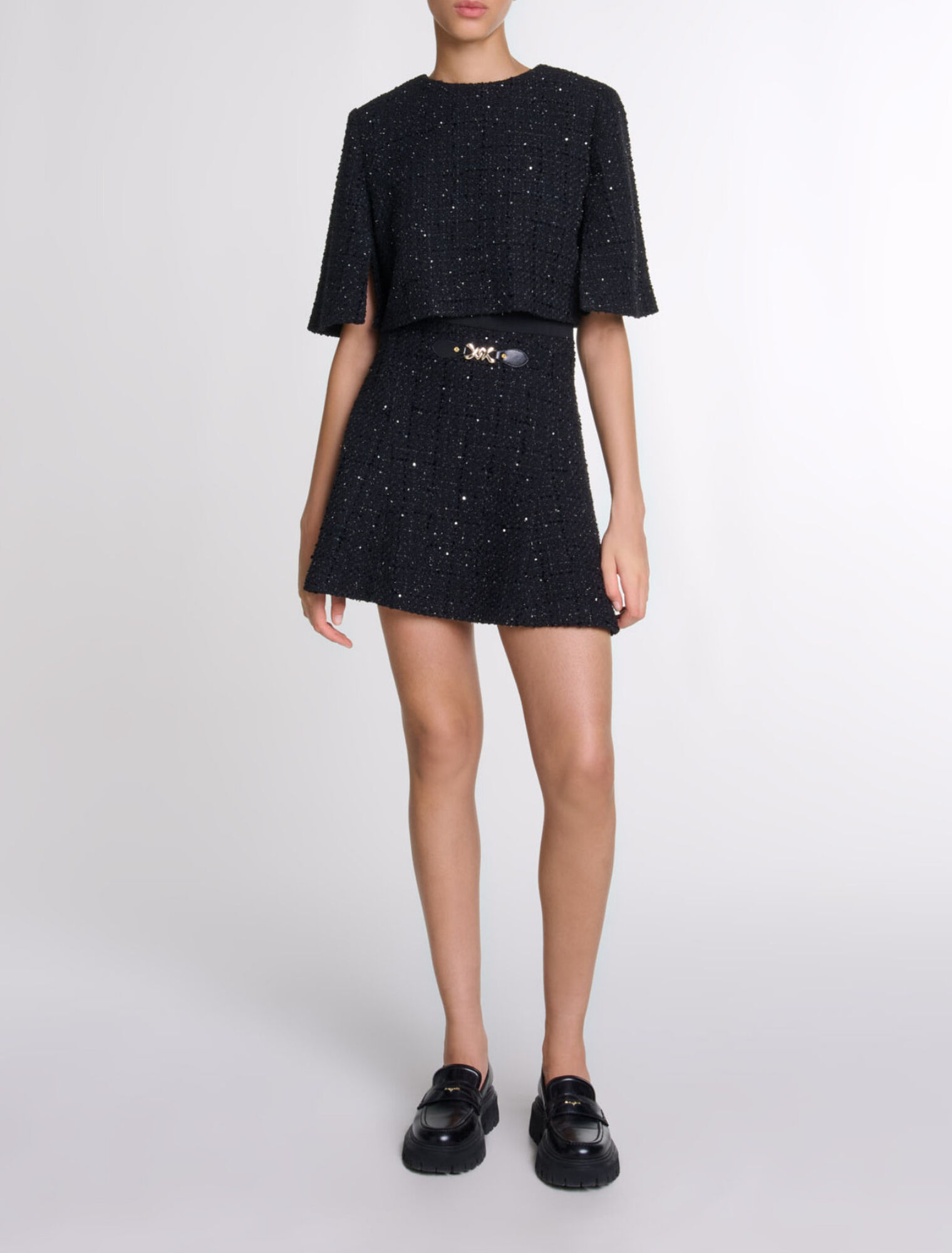 Tweed 2-in-1 short dress