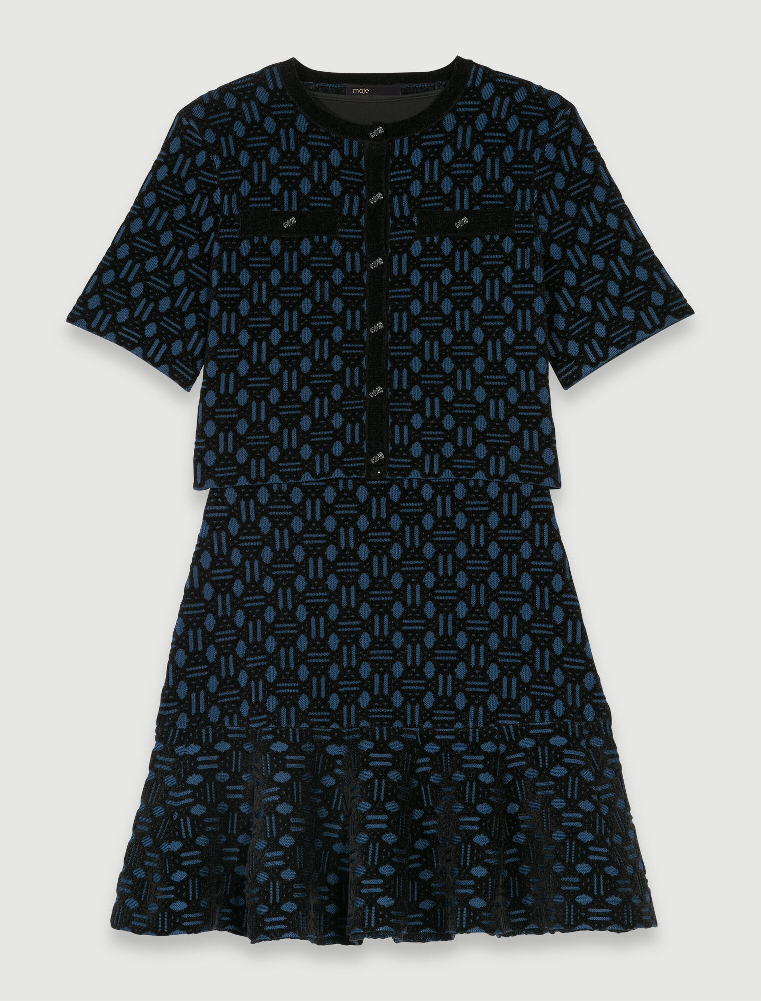 2-in-1 knit effect dress