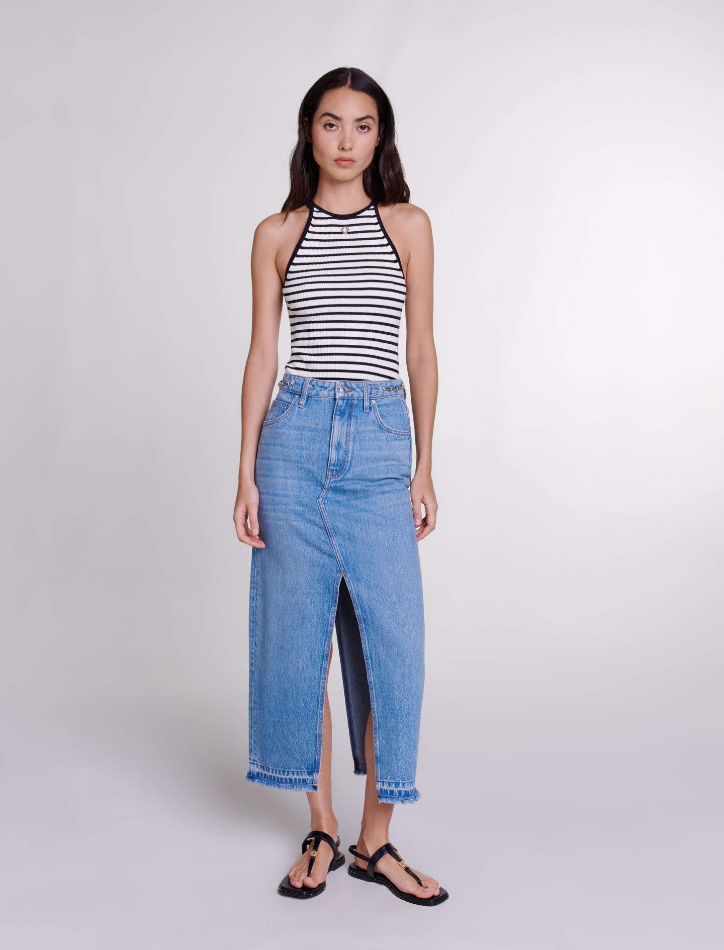 Long denim skirts ireland clearance