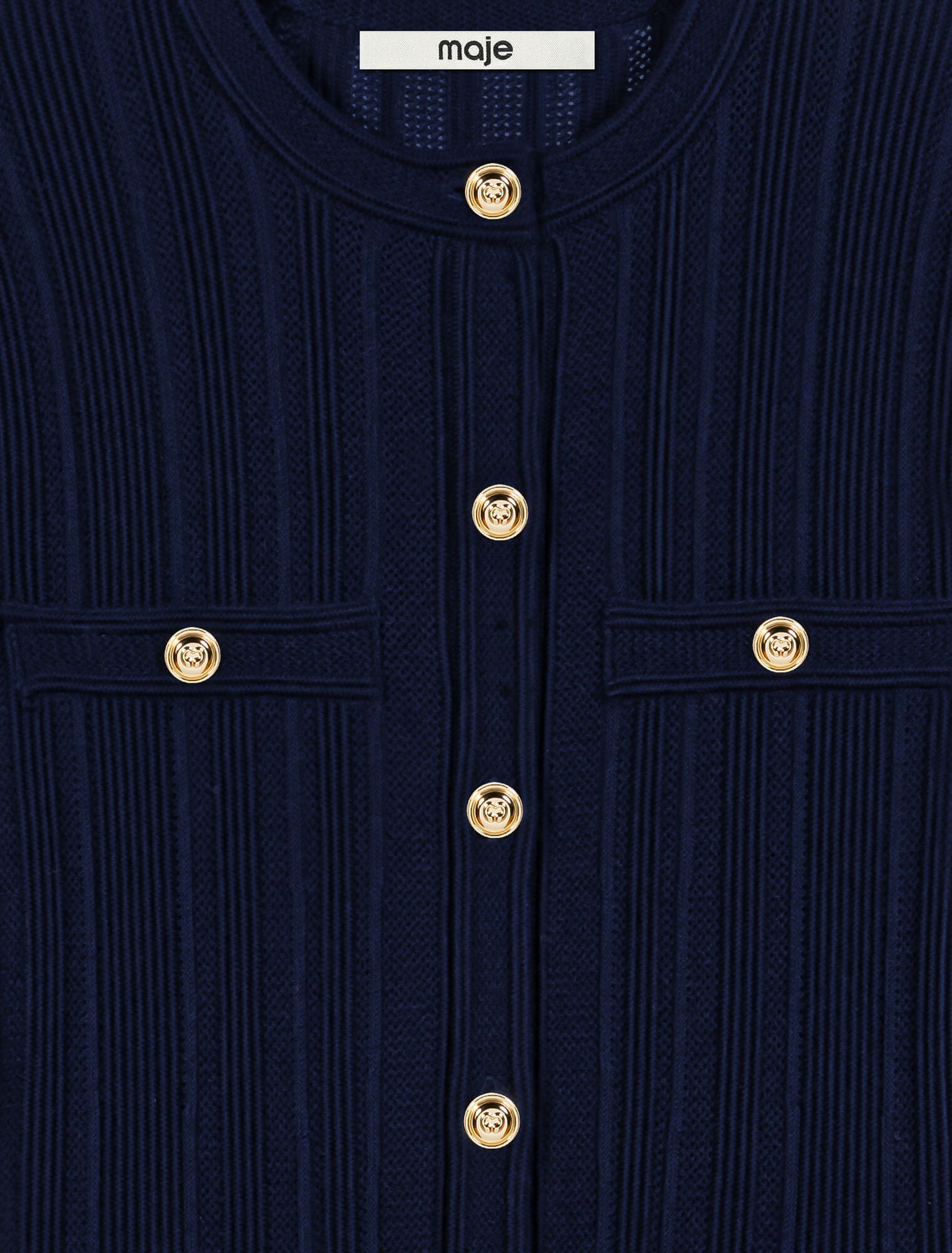 Knit dress with peplum waist