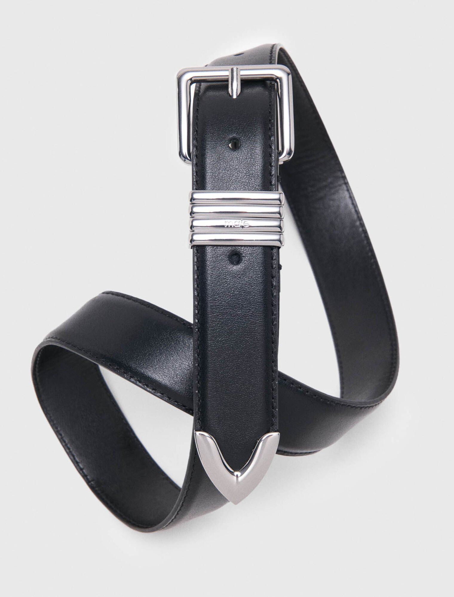 Smooth leather belt