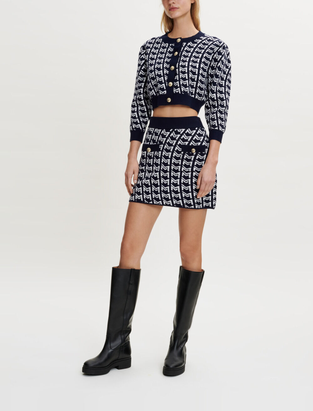 Monogrammed jacquard skirt - Offline_Skirts-Shorts | Maje
