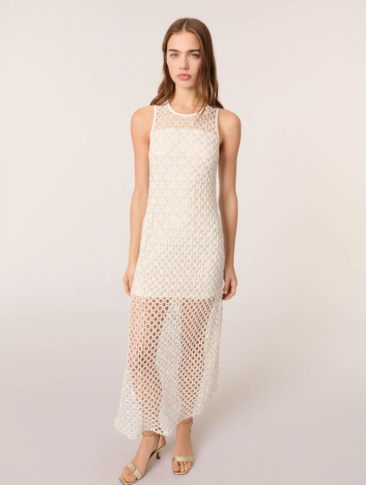 Beaded crochet maxi dress