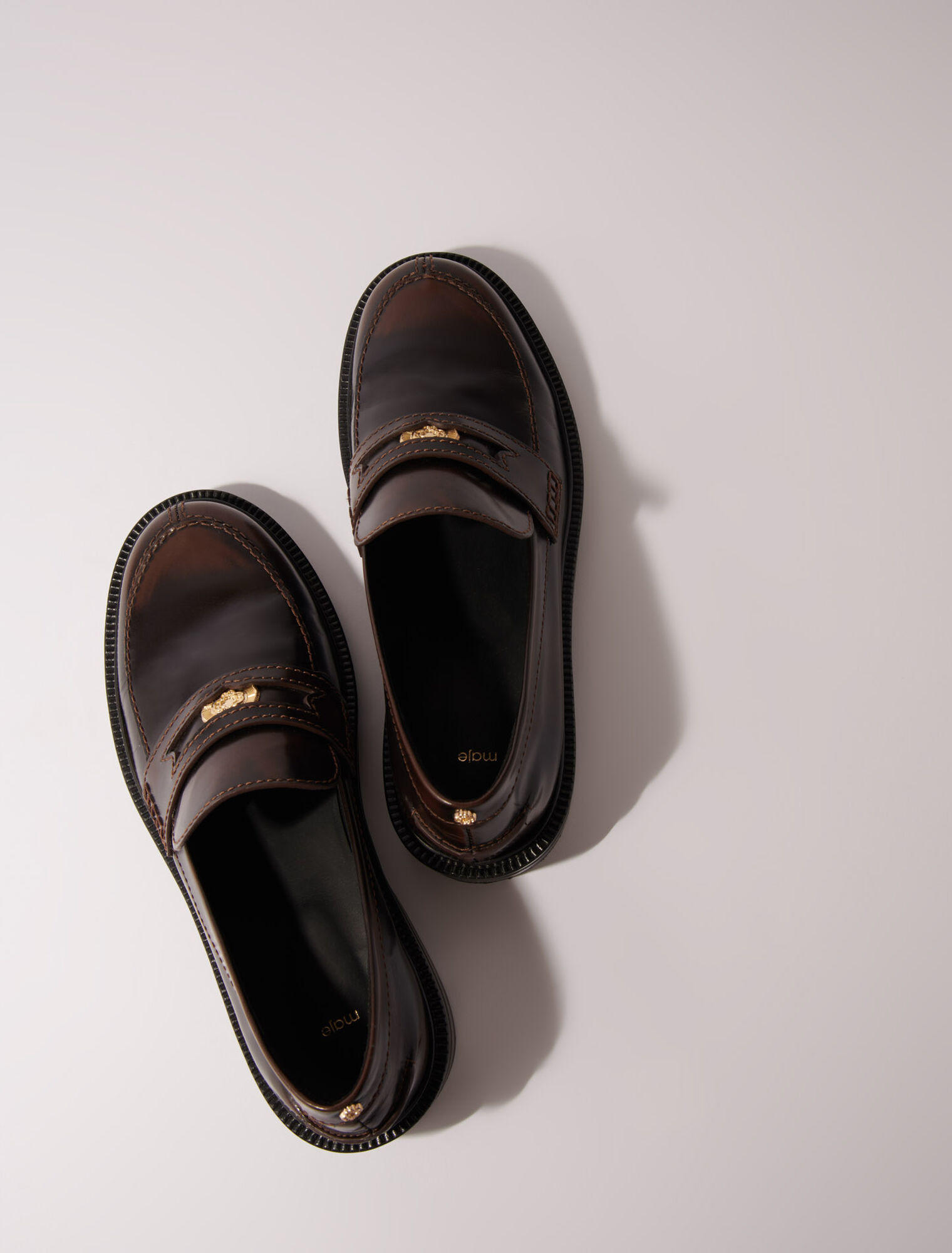 Brushed leather loafers