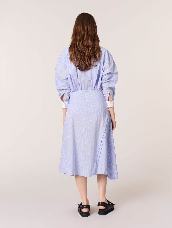 Striped cotton maxi skirt