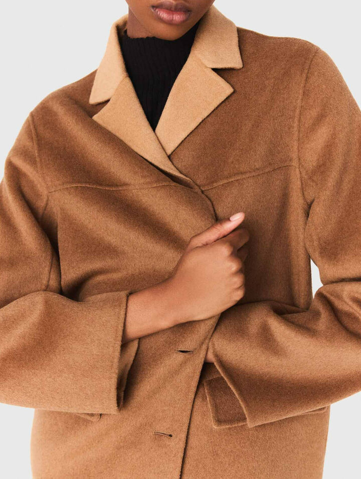 Double-faced mid-length coat