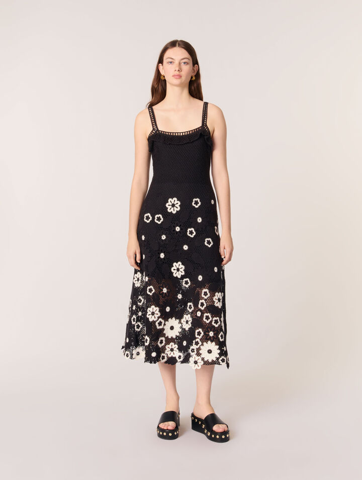 Floral crochet maxi dress