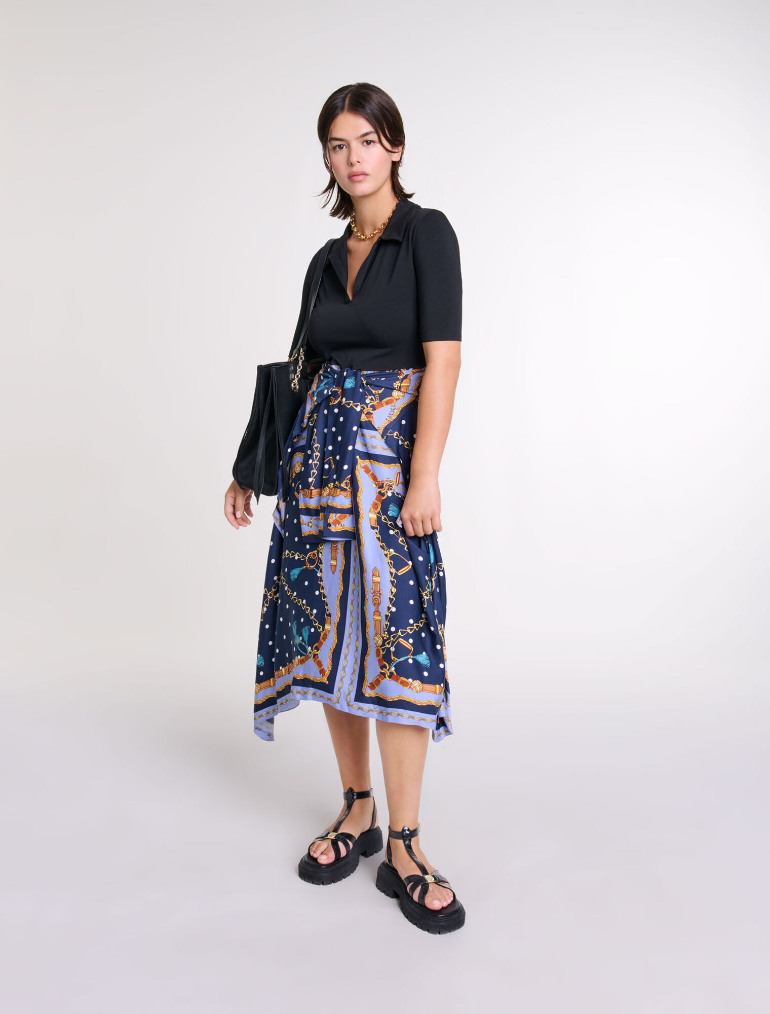 Illusion effect patterned dress 