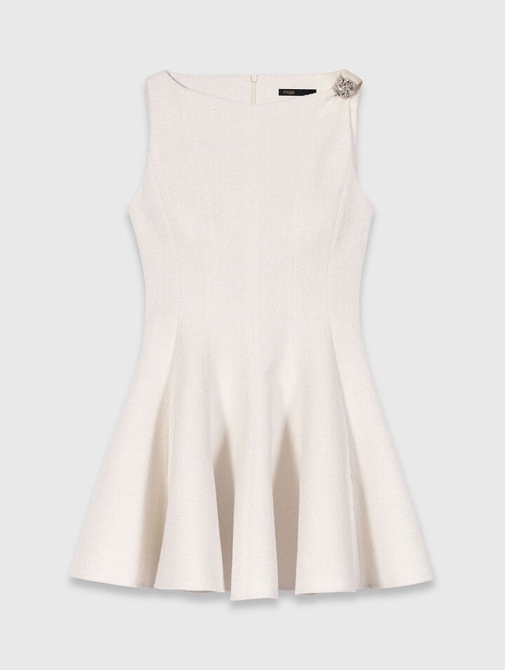 Short flared tweed dress