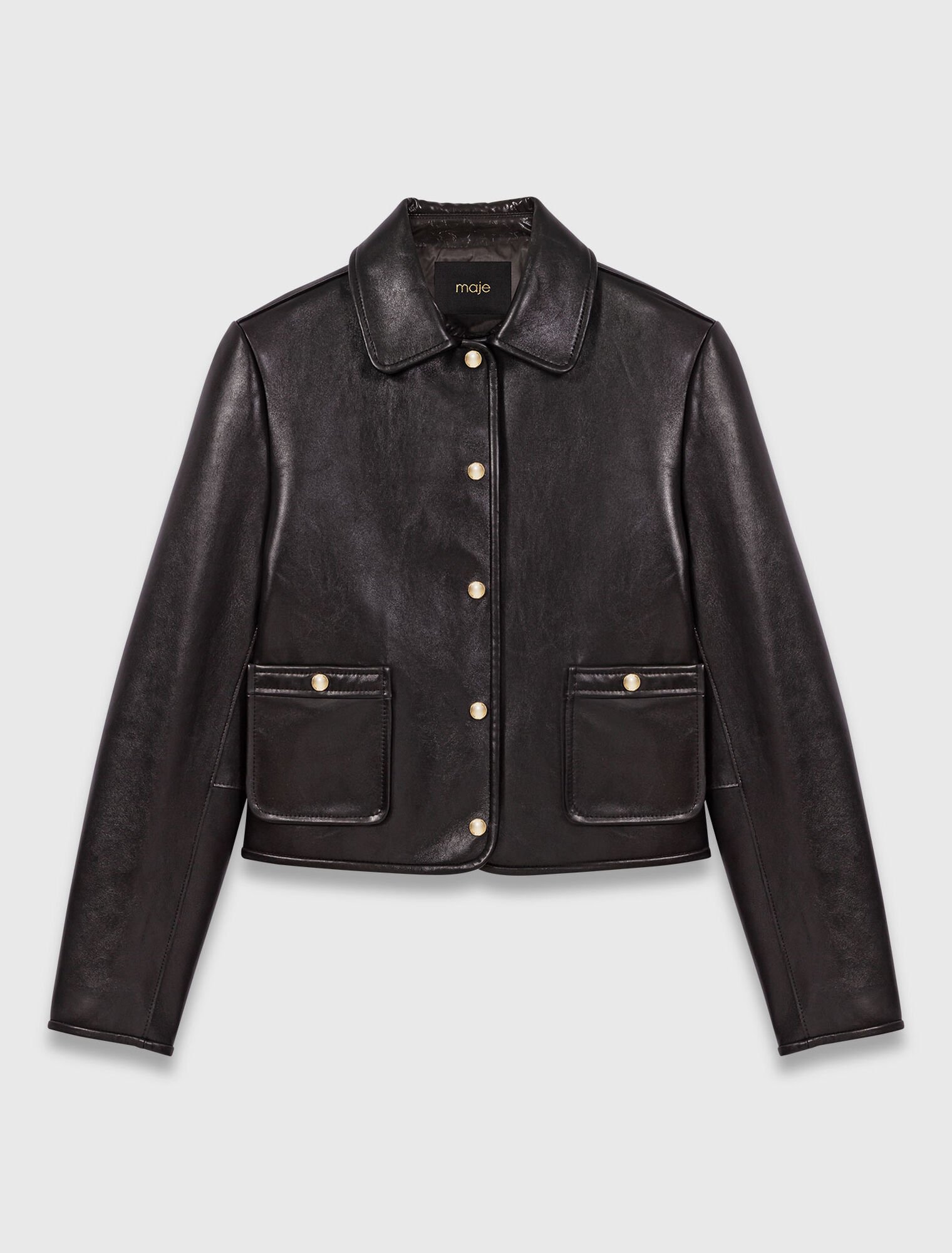 Cropped leather jacket