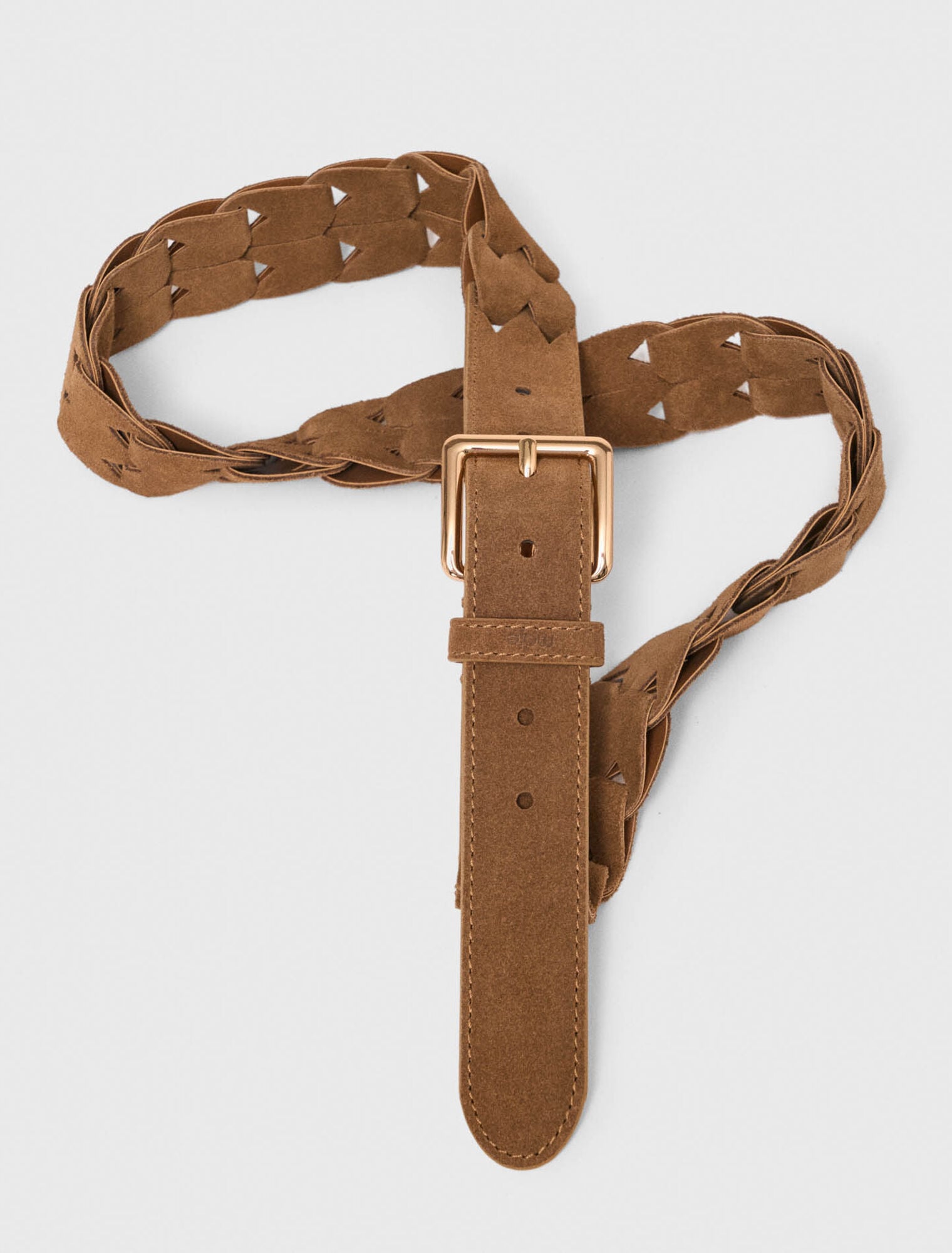 Braided suede belt