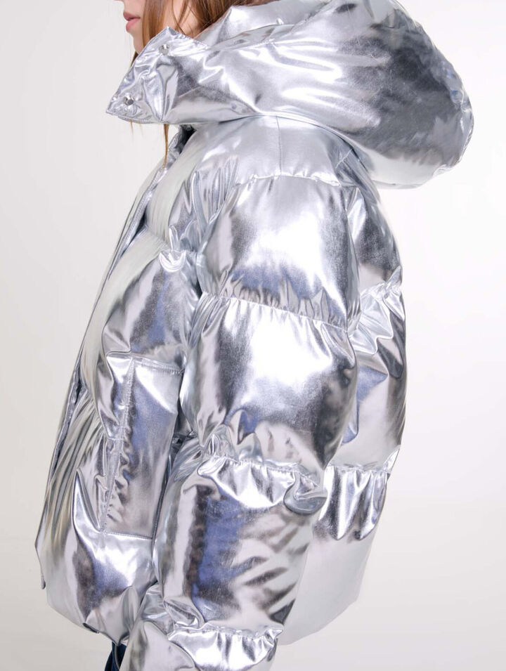 Silver hooded jacket
