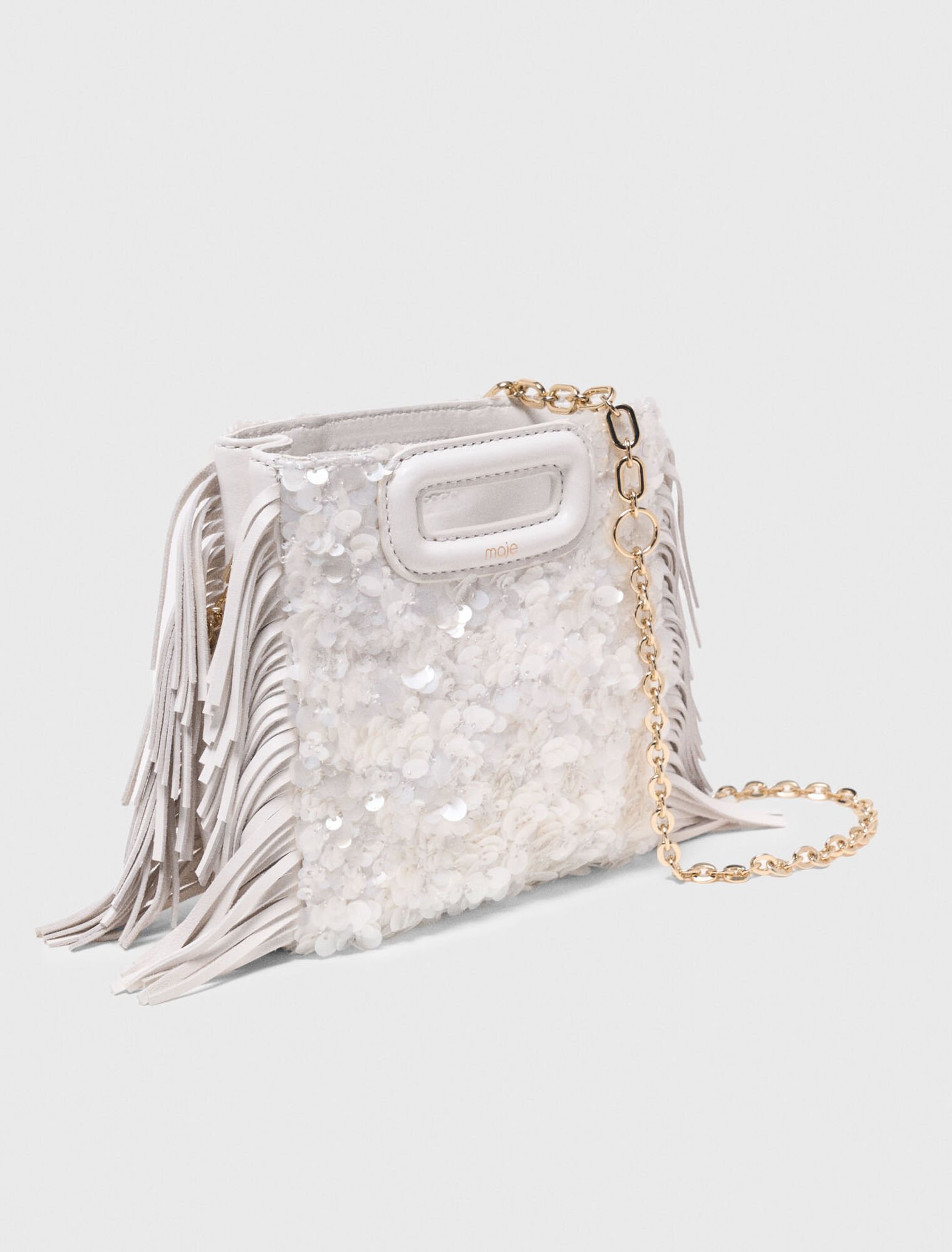Sequinned M mini bag