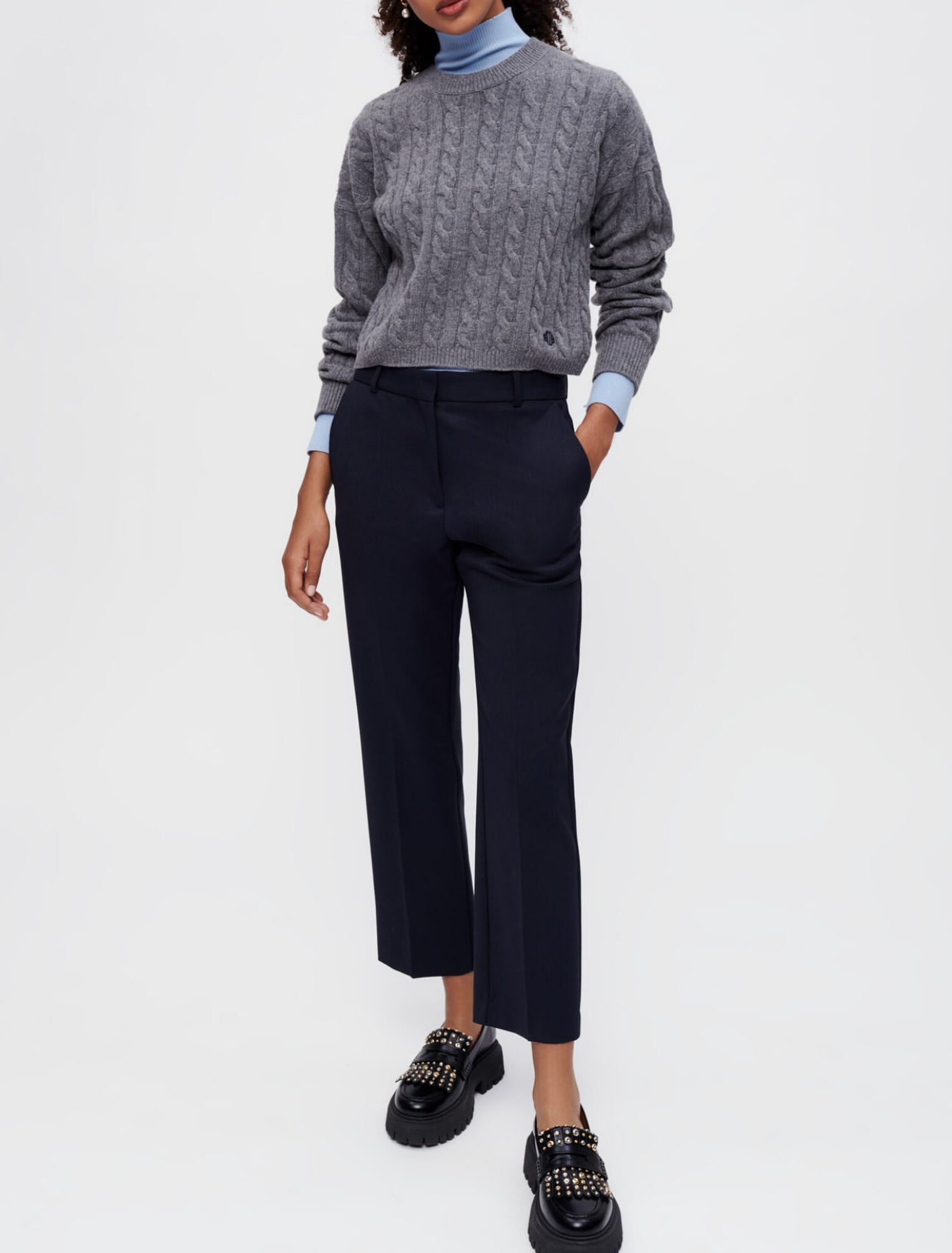 Straight-leg suit pants