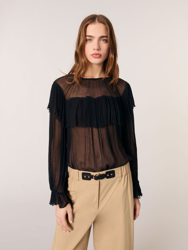 Ruffled chiffon top